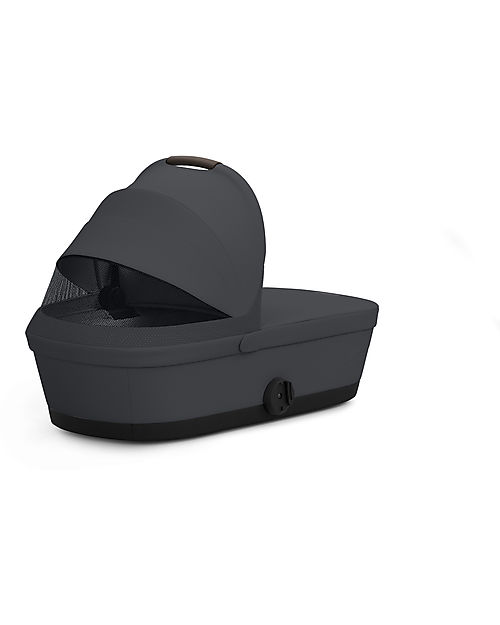 Cybex Melio Carrycot - Monument Grey - Comfortable and Easy to Carry Pram Systems