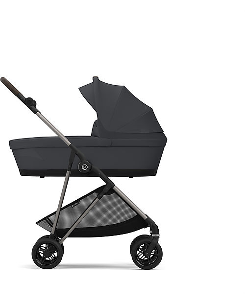Cybex Melio Carrycot - Monument Grey - Comfortable and Easy to Carry Pram Systems