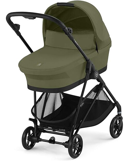 Cybex Melio Carrycot - Moss Green - Comfortable and Easy to Carry Pram Systems