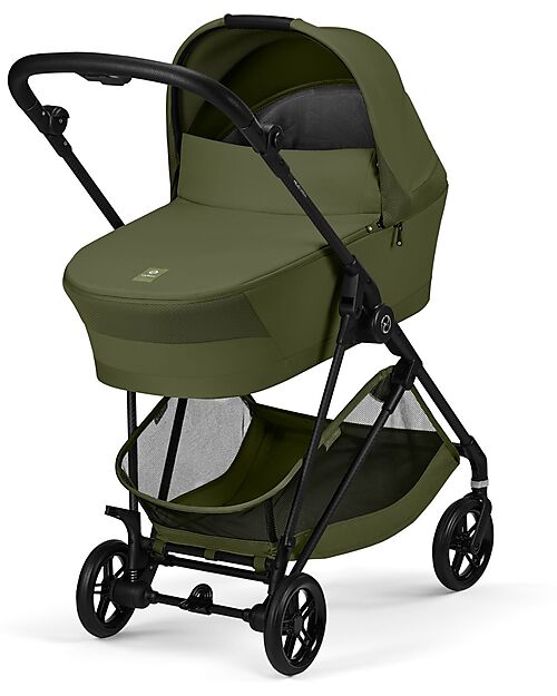 Cybex Melio Carrycot - Moss Green - Comfortable and Easy to Carry Pram Systems