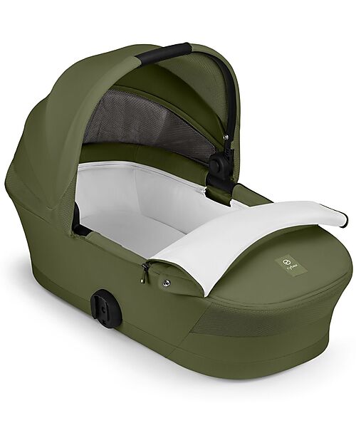 Cybex Melio Carrycot - Moss Green - Comfortable and Easy to Carry Pram Systems
