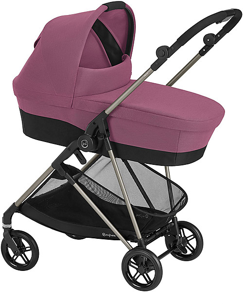 Cybex Melio Cot - Magnolia  Pink - Roomy and Sheltered Pram Systems