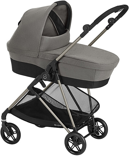 Cybex Melio Cot - Soho Grey - Roomy and Sheltered Pram Systems