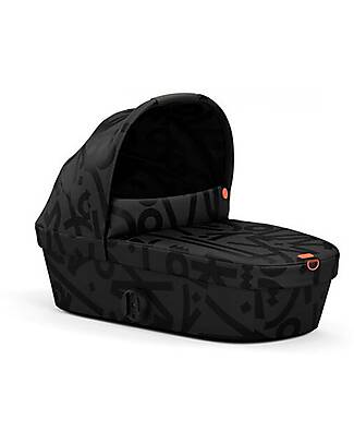 Cybex Melio Street Carrycot - Real Black - Comfortable and Easy to Carry Pram Systems