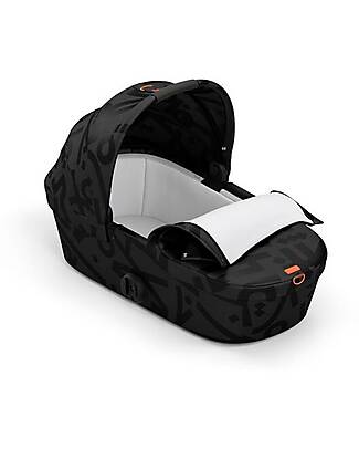 Cybex Melio Street Carrycot - Real Black - Comfortable and Easy to Carry Pram Systems