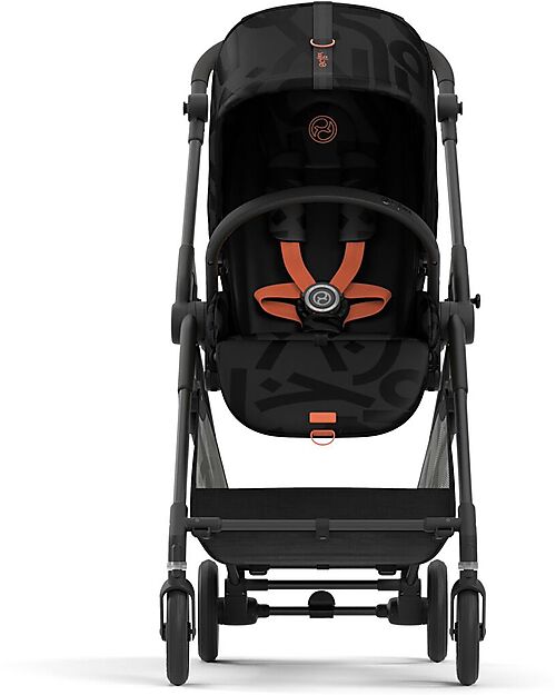 Cybex Melio Street Stroller - Real Black - Street Art Design - from Birth up to 15kg Lights Strollers