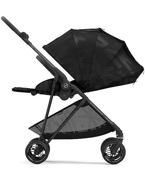 Cybex Melio Street Stroller - Real Black - Street Art Design - from Birth up to 15kg Lights Strollers