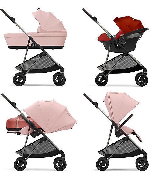 Cybex Melio Stroller - Hibiscus Red - Light and Versatile - from birth up to 15kg Lights Strollers
