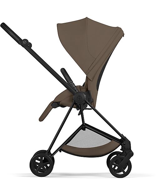 Cybex MIOS Duo Comfort - Matt Black Frame with Seat and Foldable Carrycot Coconut Brown Foot Board
