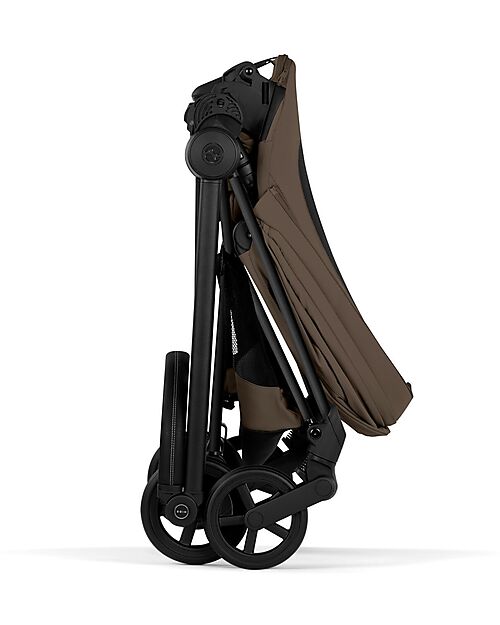 Cybex MIOS Duo Comfort - Matt Black Frame with Seat and Foldable Carrycot Coconut Brown Foot Board