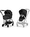 Cybex MIOS Duo Comfort - Matt Black Frame with Seat and Foldable Carrycot Sepia Black Foot Board