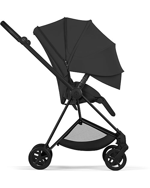 Cybex MIOS Duo Comfort - Matt Black Frame with Seat and Foldable Carrycot Sepia Black Foot Board