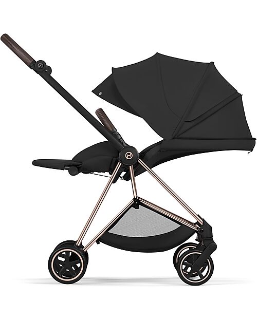 Cybex MIOS Duo Comfort - Rosegold Frame with Seat and Foldable Carrycot Sepia Black Foot Board