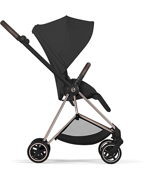 Cybex MIOS Duo Comfort - Rosegold Frame with Seat and Foldable Carrycot Sepia Black Foot Board