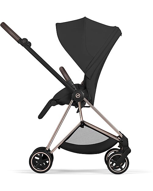 Cybex MIOS Duo Comfort - Rosegold Frame with Seat and Foldable Carrycot Sepia Black Foot Board