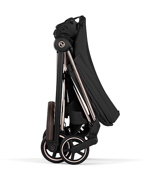 Cybex MIOS Duo Comfort - Rosegold Frame with Seat and Foldable Carrycot Sepia Black Foot Board