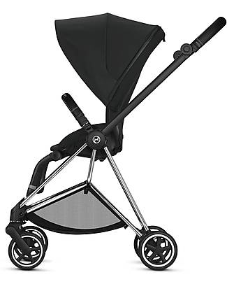 Cybex Mios Stroller - Chrome Black Frame and Black Seat Set Lights Strollers