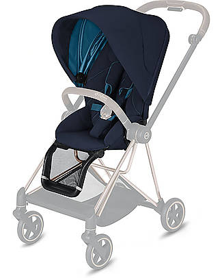 Cybex Mios Stroller - Chrome Black Frame and Seat Pack Nautical Blue Pushchairs
