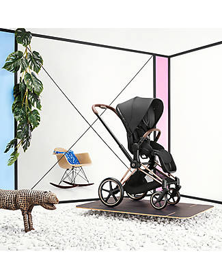 Cybex Mios Stroller - Rose Gold Frame and Deep Black Seat Pushchairs