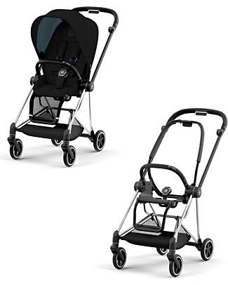 Cybex Mios3 Platinum Stroller - Chrome Black Frame and Deep Black Seat Pack Pushchairs
