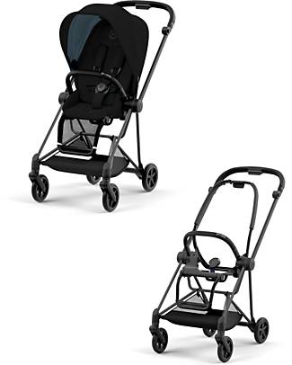 Cybex Mios3 Platinum Stroller - Matt Black Frame and Deep Black Seat Pack Pushchairs