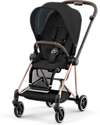 Cybex Mios3 Platinum Stroller - Rose Gold Frame and Deep Black Seat Pack Pushchairs