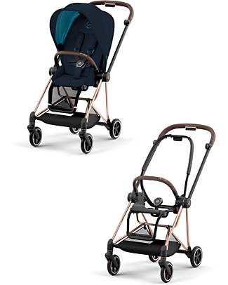 Cybex Mios3 Platinum Stroller - Rose Gold Frame and Midnight Blue Seat Pack Pushchairs