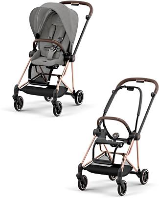 Cybex Mios3 Platinum Stroller - Rose Gold Frame and Soho Grey Seat Pack Pushchairs