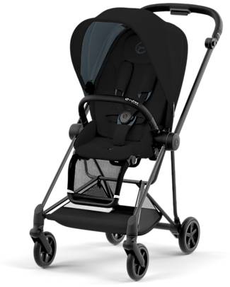 Cybex Mios3 Stroller - Matt Black Frame and Seat Pack Deep Black Pushchairs