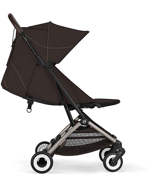Cybex Orfeo Stroller - Chocolate Brown - Taupe Frame Lights Strollers