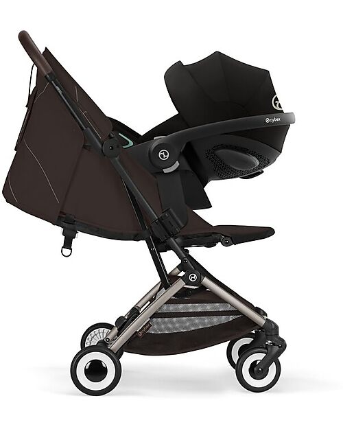 Cybex Orfeo Stroller - Chocolate Brown - Taupe Frame Lights Strollers