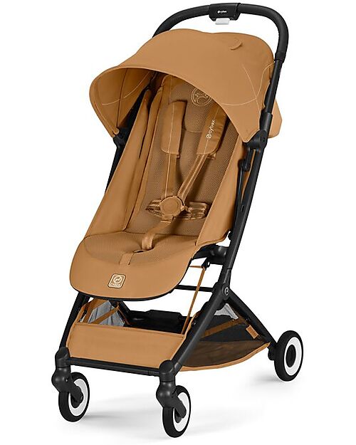 Cybex Orfeo Stroller - Cinnamon Yellow - Black Frame Lights Strollers