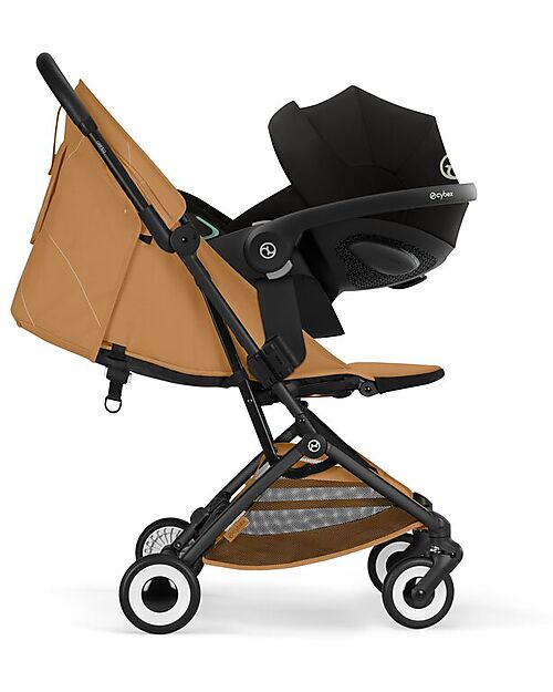 Cybex Orfeo Stroller - Cinnamon Yellow - Black Frame Lights Strollers