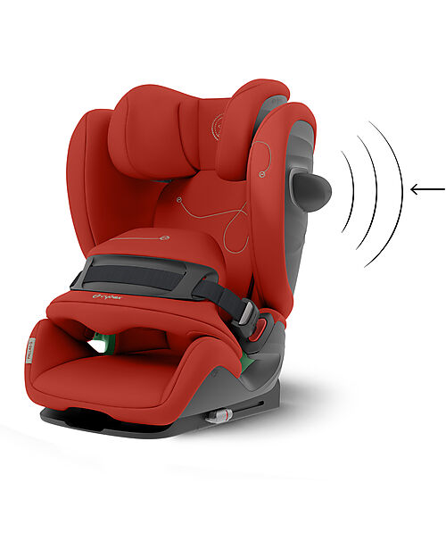 Cybex Pallas G i-Size Car Seat - Hibiscus Red/Red - with Advanced Impact Shield - Group 1/2/3 Car Seats Group 1/2/3