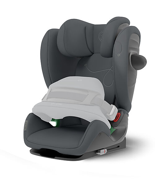 Cybex Pallas G i-Size Car Seat - Monument Grey/Dark Grey - with Advanced Impact Shield - Group 1/2/3 Car Seats Group 1/2/3