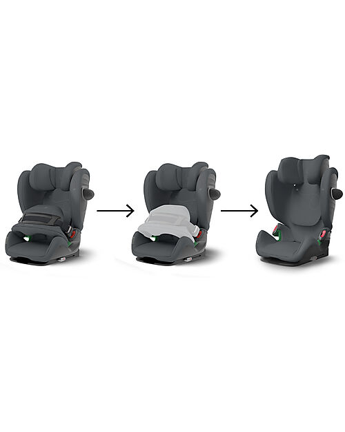 Cybex Pallas G i-Size Car Seat - Monument Grey/Dark Grey - with Advanced Impact Shield - Group 1/2/3 Car Seats Group 1/2/3