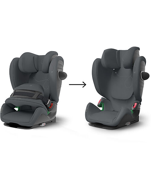 Cybex Pallas G i-Size Car Seat - Monument Grey/Dark Grey - with Advanced Impact Shield - Group 1/2/3 Car Seats Group 1/2/3