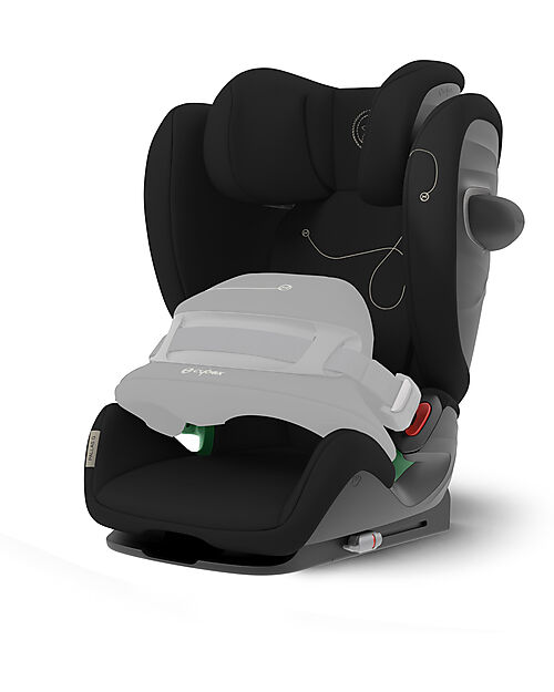 Cybex Pallas G i-Size Car Seat - Moon Black/Black - with Advanced Impact Shield - Group 1/2/3 Car Seats Group 1/2/3