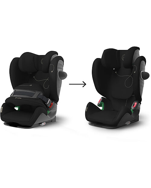 Cybex Pallas G i-Size Car Seat - Moon Black/Black - with Advanced Impact Shield - Group 1/2/3 Car Seats Group 1/2/3
