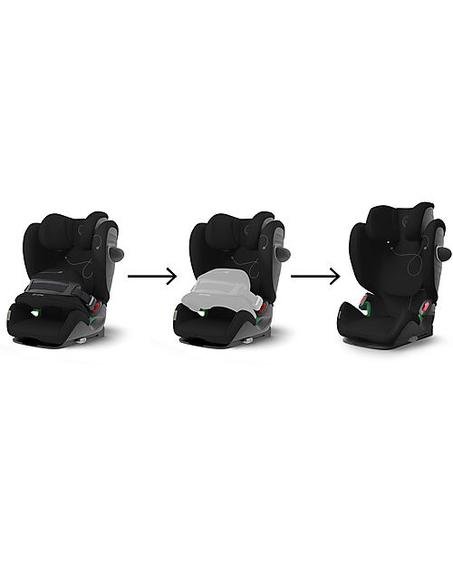 Cybex Pallas G i-Size Car Seat - Moon Black/Black - with Advanced Impact Shield - Group 1/2/3 Car Seats Group 1/2/3
