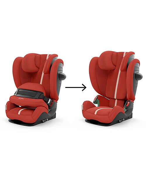 Cybex Pallas G i-Size Plus Car Seat - Hibiscus Red - with Advanced Impact Shield - Group 1/2/3 Car Seats Group 1/2/3