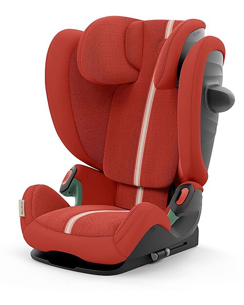Cybex Pallas G i-Size Plus Car Seat - Hibiscus Red - with Advanced Impact Shield - Group 1/2/3 Car Seats Group 1/2/3