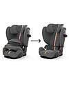 Cybex Pallas G i-Size Plus Car Seat - Lava Grey - with Advanced Impact Shield - Group 1/2/3 Car Seats Group 1/2/3