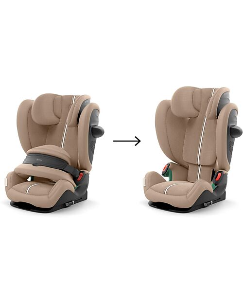 Cybex Pallas G2 i-Size Plus Car Seat - Almond Beige - with Advanced Impact Shield - Group 1/2/3 Car Seats Group 1/2/3