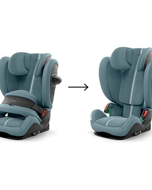 Cybex Pallas G2 i-Size Plus Car Seat - Stormy Blue - with Advanced Impact Shield - Group 1/2/3 Car Seats Group 1/2/3