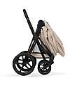Cybex Priam Duo Comfort - Matt Black Frame with Seat and Foldable Carrycot Cozy Beige Foot Board