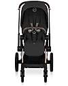 Cybex Priam Duo Comfort - Rosegold Frame with Seat and Foldable Carrycot Sepia Black Foot Board