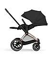 Cybex Priam Duo Comfort - Rosegold Frame with Seat and Foldable Carrycot Sepia Black Foot Board