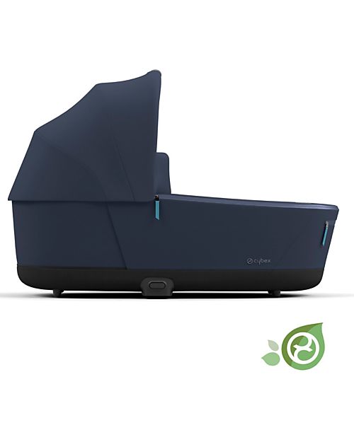 Cybex Priam or e-Priam Lux Carry Cot -  Dark Navy Blue  - Comfy and Spacious - Concious Collection  Fabric Made from 21
Recycled Plastic Bottles Pram Systems