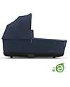 Cybex Priam or e-Priam Lux Carry Cot -  Dark Navy Blue  - Comfy and Spacious - Concious Collection  Fabric Made from 21
Recycled Plastic Bottles Pram Systems